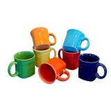 LR - Set of 7 Homer Laughlin Fiesta Tapered Mugs Assorted Colors