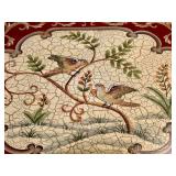 LR - Hand-Painted Decorative Tray Table with Bird Motif