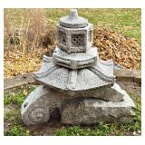 SY - Granite Japanese Garden Lantern, 35 Inch Outdoor Ornament