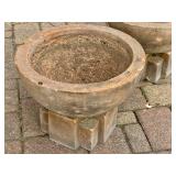 SY - Pair of Vintage Concrete Garden Planters on Pedestal Bases