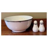 Vintage Wedgwood Amherst Bone China Serving Bowl and Salt & Pepper Shakers Set