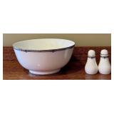 Vintage Wedgwood Amherst Bone China Serving Bowl and Salt & Pepper Shakers Set