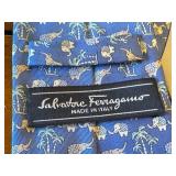 Set of 2 Salvatore Ferragamo Silk Ties with Elephant Prints
