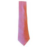 Hermes Paris 100% Silk Red Geometric Pattern Tie