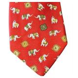 Set of 2 Salvatore Ferragamo Silk Ties Red Patterned and Elephant Motif