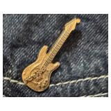 Hard Rock Cafe Kowloon Denim Shirt XL with Guitar Buttons