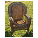 G - Pair of Wicker Style Rocking Chairs for Patio or Indoor Use