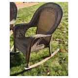G - Pair of Wicker Style Rocking Chairs for Patio or Indoor Use