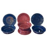 LR - Set of 4 Fiesta Bowls and 3 Bread Plates