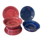 LR - Set of 4 Fiesta Bowls and 3 Bread Plates