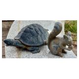 SY - Cast Iron Turtle Garden Statue and Metal Squirrel Sprinkler