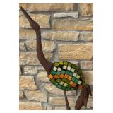 SY - Decorative Metal Crane Garden Sculpture with Stained Glass Mosaic