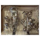 Set of 24 Sudha Silver Metal Animal Cocktail Stir Sticks in Original Boxes