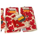 LR - Set of 3 MÜKitchen Ultimate Microfiber Towels Red Poppy Design