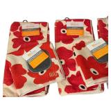 LR - Set of 3 MÜKitchen Ultimate Microfiber Towels Red Poppy Design
