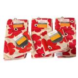 LR - Set of 3 MÜKitchen Ultimate Microfiber Towels Red Poppy Design