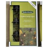 G - Smith & Hawken Outdoor String Lights with Metal Cage Cover, 10 Lights