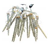 G - String of Hanging Lighted Icicle Decorations with Multicolor LEDs