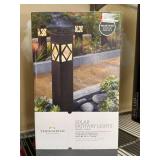 Threshold Solar Pathway Lights Black Finish Set of 5