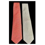 Set of 2 Vineyard Vines Silk Ties Shark and Whale Pattern