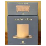 Lot of 2 Michael Graves Design Candle Holders - Hurricane and Stamped Steel Votive