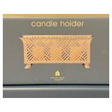 Lot of 2 Michael Graves Design Candle Holders - Hurricane and Stamped Steel Votive