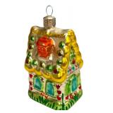 Christopher Radko Glass Gingerbread House Christmas Ornament