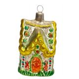 Christopher Radko Glass Gingerbread House Christmas Ornament