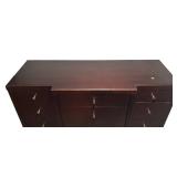 LL  - Contemporary 10-Drawer Dresser with Espresso Finish and Brushed Metal Pulls