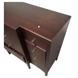 LL  - Contemporary 10-Drawer Dresser with Espresso Finish and Brushed Metal Pulls
