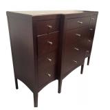 LL  - Contemporary 10-Drawer Dresser with Espresso Finish and Brushed Metal Pulls