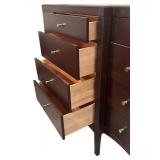 LL  - Contemporary 10-Drawer Dresser with Espresso Finish and Brushed Metal Pulls