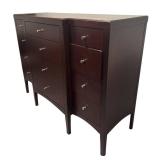 LL  - Contemporary 10-Drawer Dresser with Espresso Finish and Brushed Metal Pulls