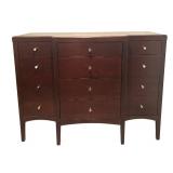 LL  - Contemporary 10-Drawer Dresser with Espresso Finish and Brushed Metal Pulls