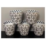 O - Set of 5 Allen & Roth Ceramic Planter Pots