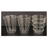 O - Set of Glass Compote Dish, Stemware and Assorted Glassware