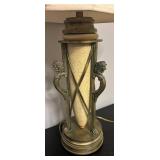 O - Vintage Style Table Lamp with Lion Head Accents