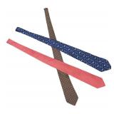O - Set of 3 Salvatore Ferragamo Silk Neckties Assorted Patterns