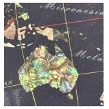 MB - Inlaid Stone World Map with Red Wood Frame