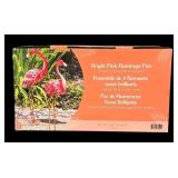 MB - Pair of New Bright Pink Metal Flamingos by Evergreen Garden