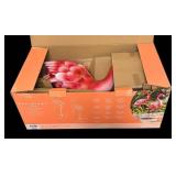 MB - Pair of New Bright Pink Metal Flamingos by Evergreen Garden