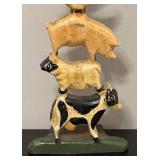 O - Vintage Style Cast Iron Farm Animal Doorstop