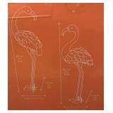 MB - Set of 2 Evergreen Garden Tall Metal Pink Flamingos