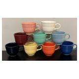 BC - Set of 9 Homer Laughlin Fiesta Coffee Cups Assorted Colors