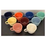 BC - Set of 9 Homer Laughlin Fiesta Coffee Cups Assorted Colors