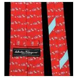 O - Set of 3 Salvatore Ferragamo Silk Ties with Pattern Designs