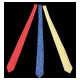 O - Set of 3 Salvatore Ferragamo Silk Ties with Pattern Designs