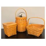 BC - Longaberger Handwoven Basket Trio