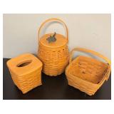 BC - Longaberger Handwoven Basket Trio