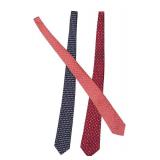 O - Set of 3 Salvatore Ferragamo Silk Neckties Assorted Patterns